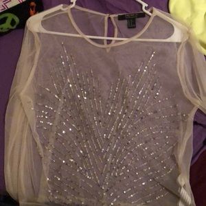 Sheer Glitter Sparkle Forever 21 Top